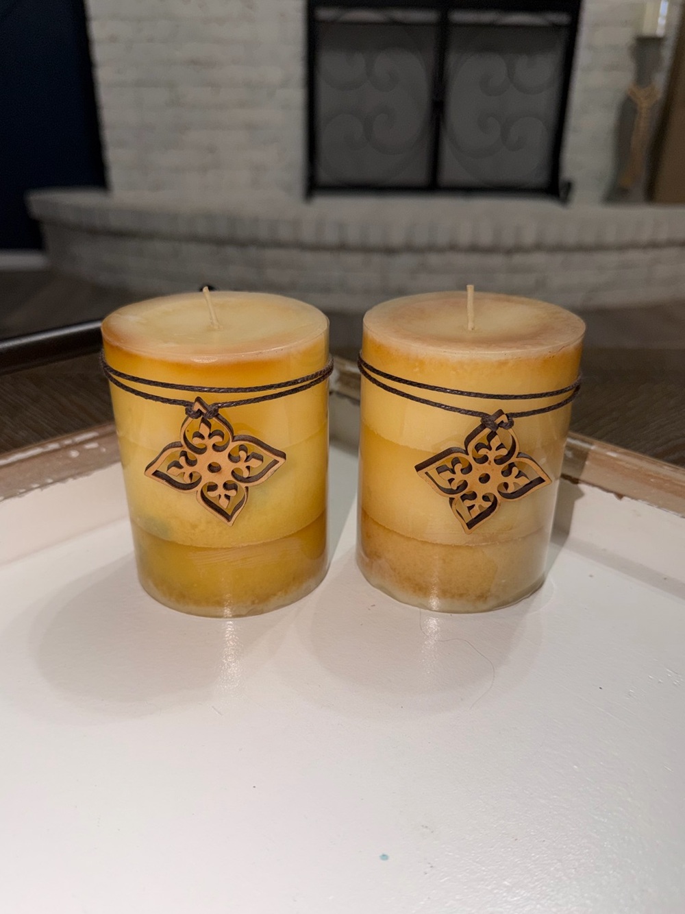 Pier 1 Pillar Candles Set of 2